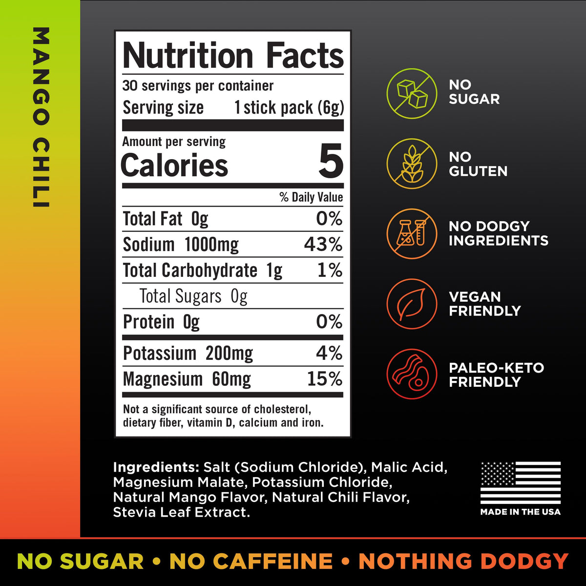 LMNT Zero Sugar Electrolytes - Mango Chili Salt | Drink Mix | 30 Count Drink LMNTBuy Supplements Australia