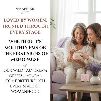Seraphime Wild Yam Cream for Hormone Balance - Gift for Mom - Menopause and PMS Support for Women - Wild Yam Balancing Cream - Hot Flashes, Night Sweats, Mood Swings, Low Energy - Lavender 4oz SeraphimeBuy Supplements Australia
