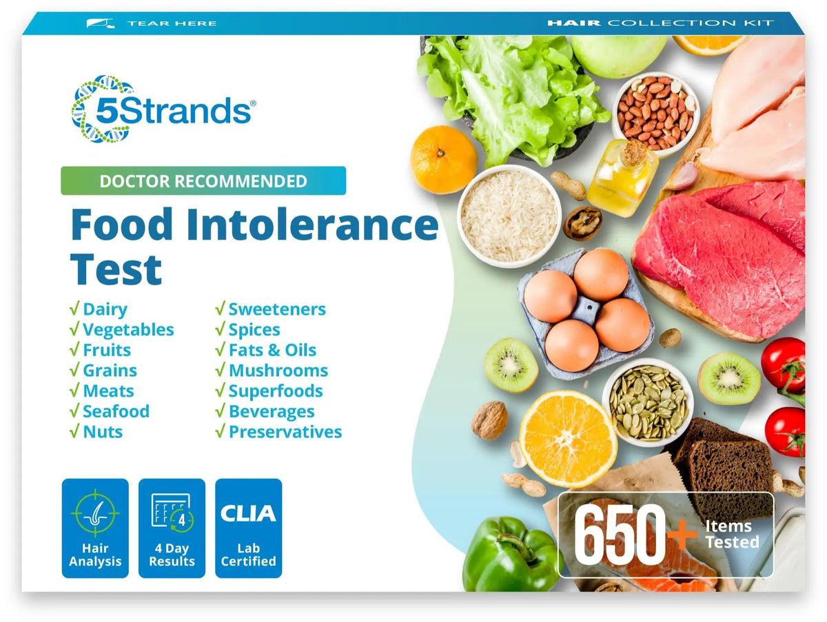 5Strands Food Intolerance Test, Accurate Hair Analysis, 658 Items Tested, at Home Food Sensitivity Test Kit for Adults & Kids, Gut Health Test, Results in 4 Days 5StrandsBuy Supplements Australia