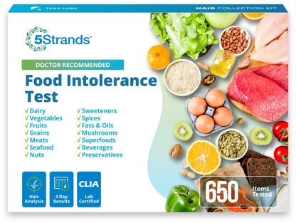 5Strands Food Intolerance Test, Accurate Hair Analysis, 658 Items Tested, at Home Food Sensitivity Test Kit for Adults & Kids, Gut Health Test, Results in 4 Days 5StrandsBuy Supplements Australia