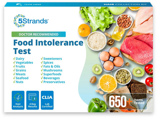 5Strands Food Intolerance Test, Accurate Hair Analysis, 658 Items Tested, at Home Food Sensitivity Test Kit for Adults & Kids, Gut Health Test, Results in 4 Days 5StrandsBuy Supplements Australia