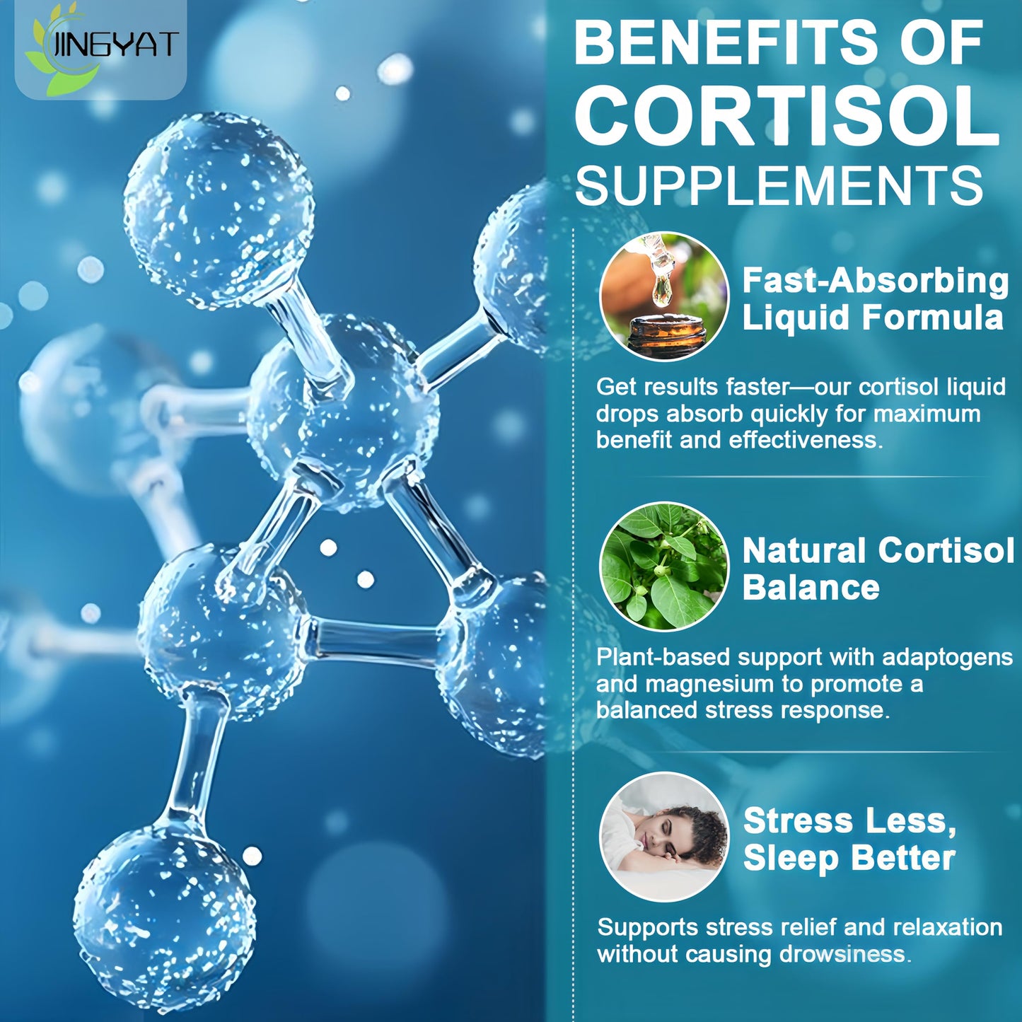Cortisol Supplements for Women,19-in-1 Cortisol Supplement Liquid Drops w/Magnesium,L-Theanine,Ashwagandha,Omega-3, High Absorption Hormone Balanced for Women Drops - Sleep Focus Mood, Non-GMO JINGYATBuy Supplements Australia