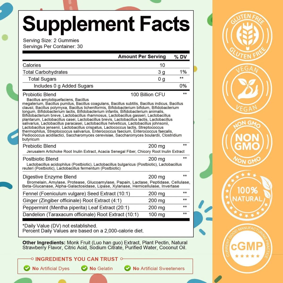 (2 Packs) Totaria Sugar Free 5-in-1 Probiotic Prebiotic Postbiotic Gummy, Probiotics for Women Men with Digestive Enzymes, Peppermint, Complete Immune, Gut & Digestive Support, Vegan Strawberry Flavor TotariaBuy Supplements Australia