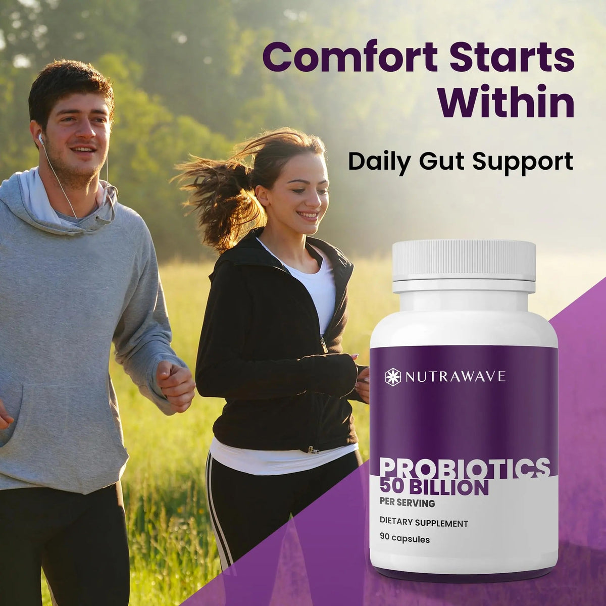 Nutrawave 50 Billion Probiotics for Women & Men, 15 Strains Active Culture. Relieves Bloating & Constipation, Improved Digestion & Gut Health Supplement, Vegan. 60 Powerful Small Capsules. Nutra WaveBuy Supplements Australia