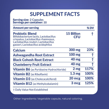 Natural Menopause Supplements for Women - Perimenopause Supplements for Hormonal Balance, Bloating & Mood Swings | Hot Flashes Menopause Relief w/Probiotics & Prebiotics, Black Cohosh & Chasteberry PharmaSuppsBuy Supplements Australia