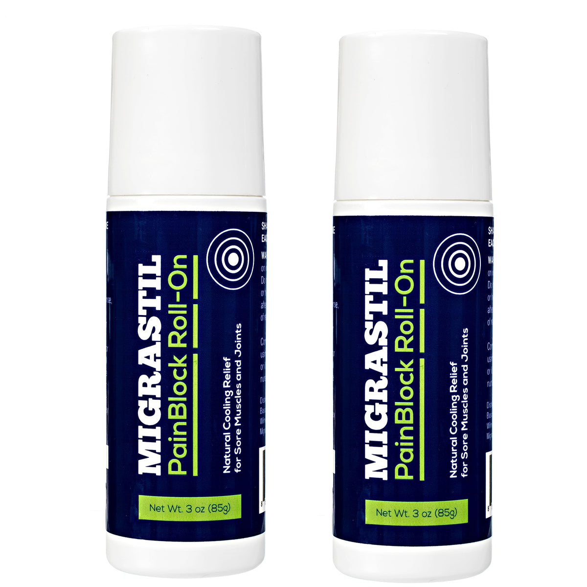 Migrastil PainBlock Roll-On 3 oz - Topical Roll-On for Muscle Aches, Cramps, Joint & Nerve Discomfort. Works Great on Shoulders, Neck, Feet, Knees, Legs, Back, Elbows, HIPS, Etc. (2) Basic VigorBuy Supplements Australia