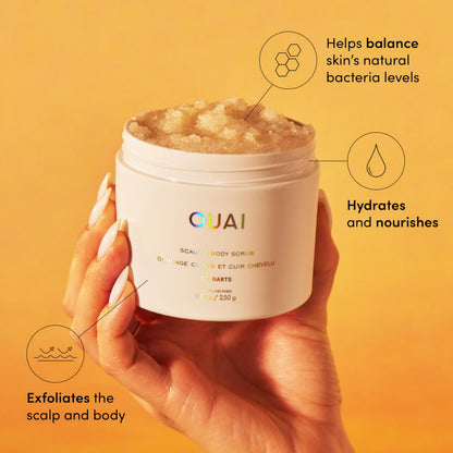 OUAI Scalp & Body Scrub, St. Barts - Exfoliating Body Scrub with Sugar & Coconut Oil Blend for Smooth, Moisturized Skin - Gentle Scalp Exfoliator for Removing Product Build Up (8.8 Oz) OUAIBuy Supplements Australia