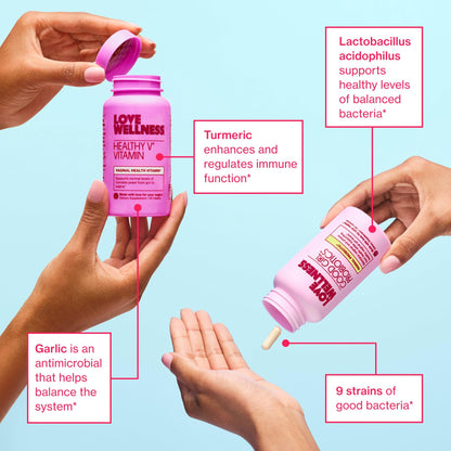 Love Wellness Good Girl Probiotics and Healthy V Vitamin | Womens Wellness Duo | Womens Probiotics Supplements for pH Balance and Vaginal Health Love WellnessBuy Supplements Australia