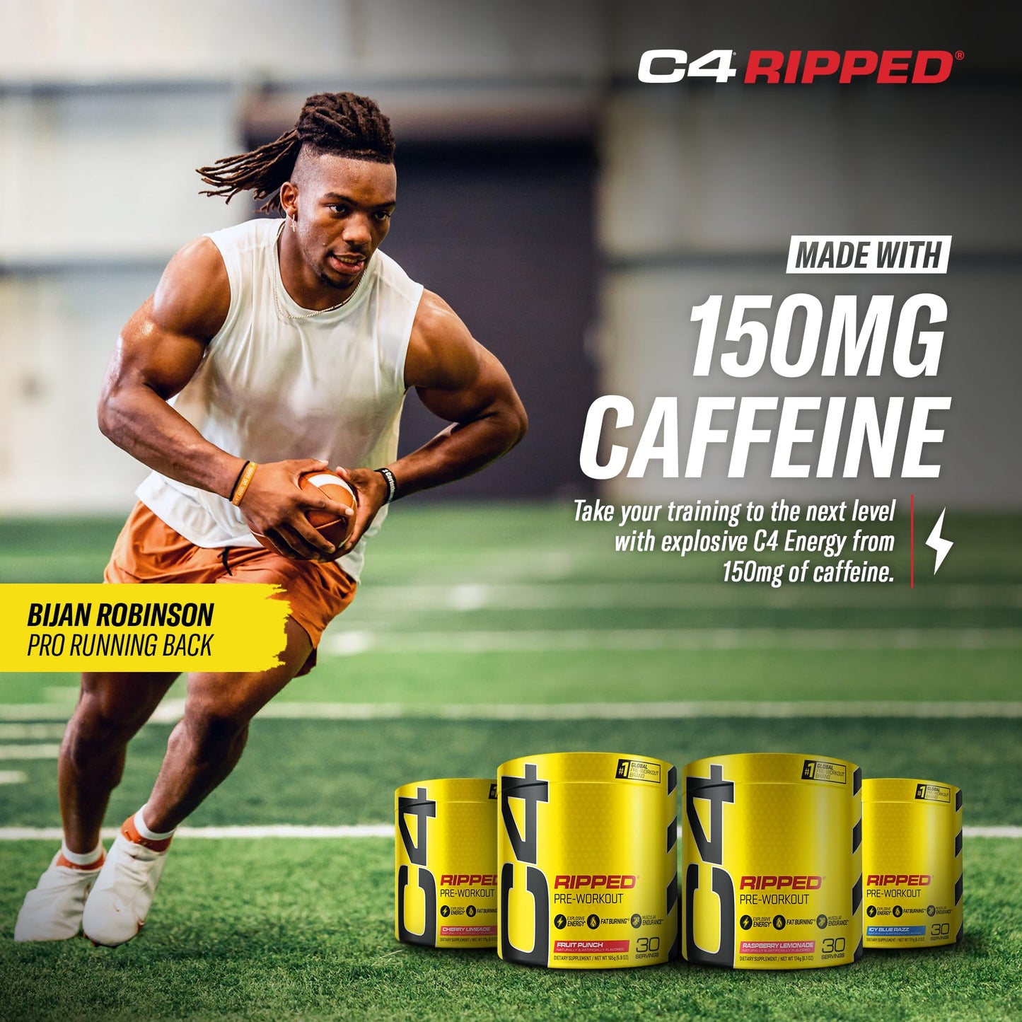 Cellucor C4 Ripped Pre Workout Powder Raspberry Lemonade | Creatine Free + Sugar Free CellucorBuy Supplements Australia