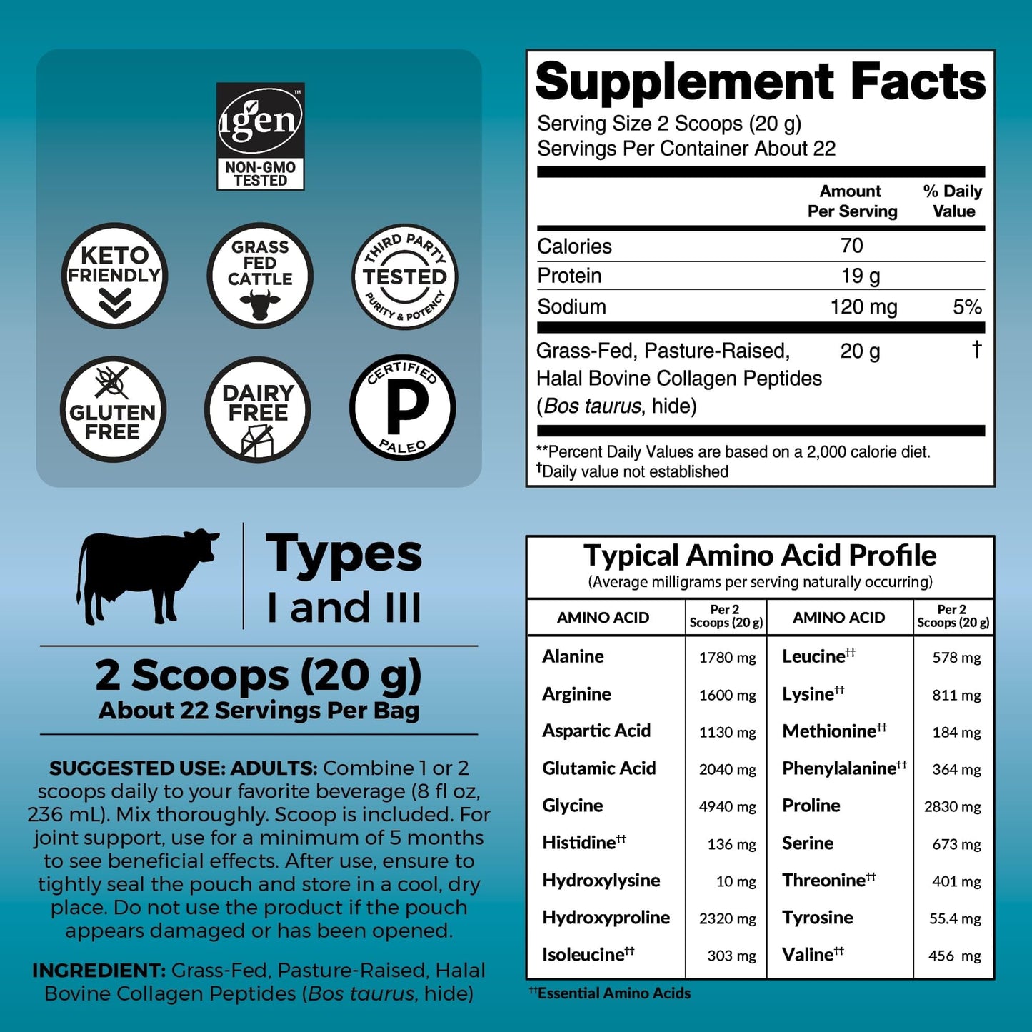 Viva Naturals Collagen Peptides Powder - Grass-Fed Hydrolyzed Bovine, Type I & III - 19 g Protein, Unflavored, Easy Dissolving - Joint, Skin, Hair & Nail Support - Paleo, Keto, Non-GMO - 1lb Viva Naturals buy supplements Au