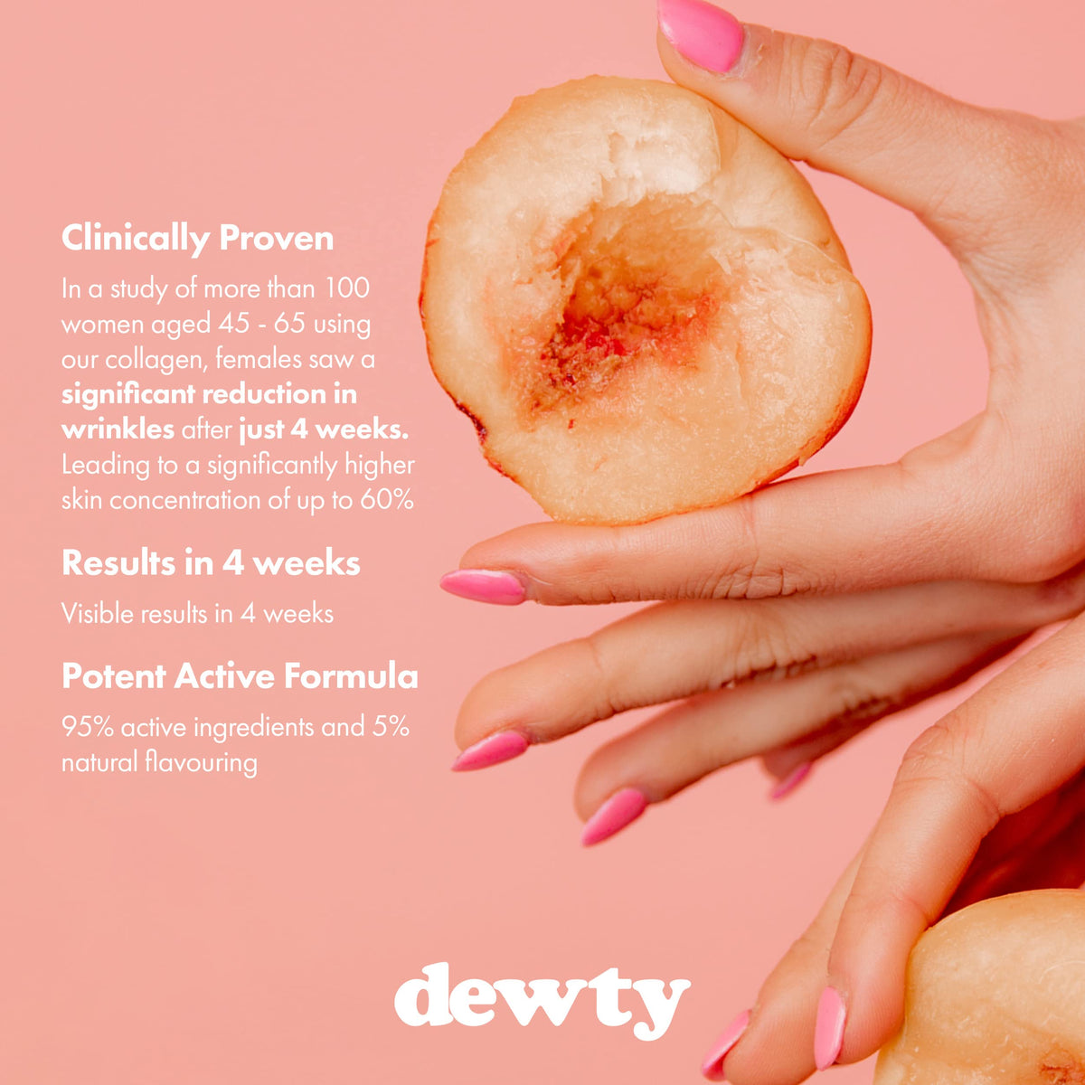 Dewty Collagen Drink - Peach Flavour Daily Collagen Supplements for Women - Individual Collagen Sachets DewtyBuy Supplements Australia