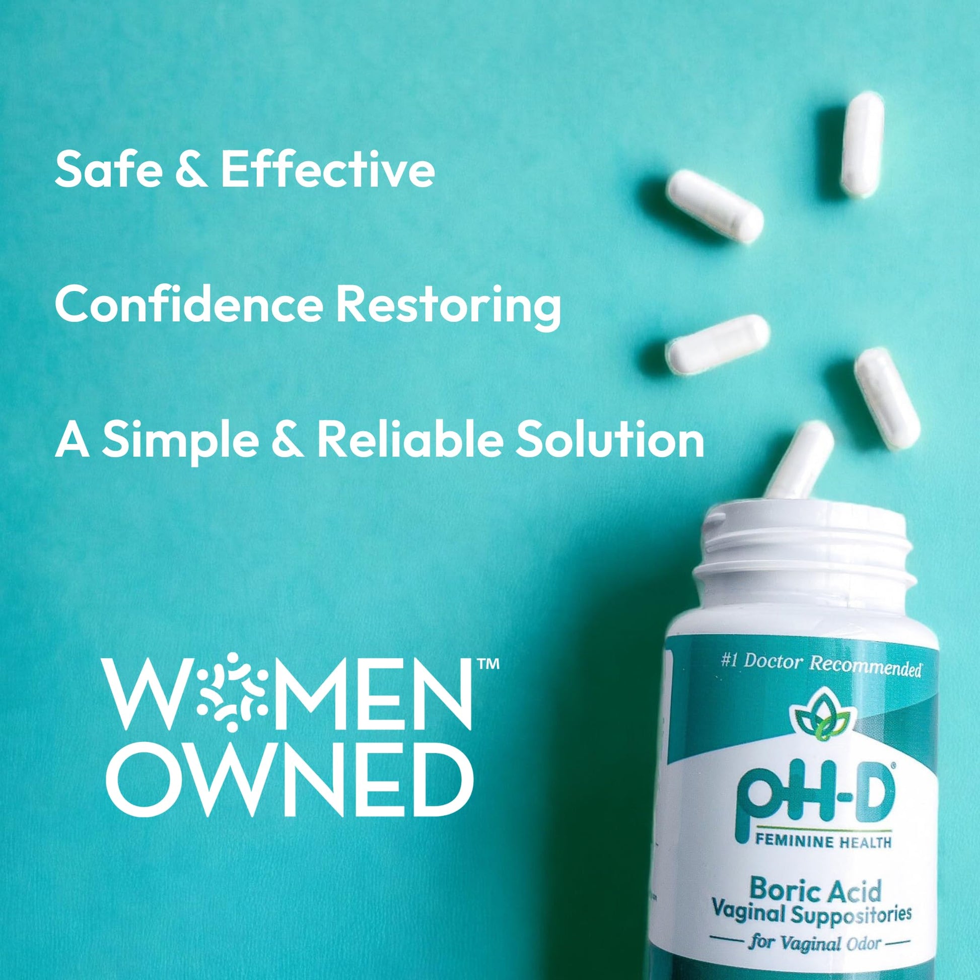 pH-D Feminine Health - 600 mg Boric Acid Suppositories - Woman Owned - for Vaginal Odor Use - 36 Count pH-D Feminine Health SupportBuy Supplements Australia