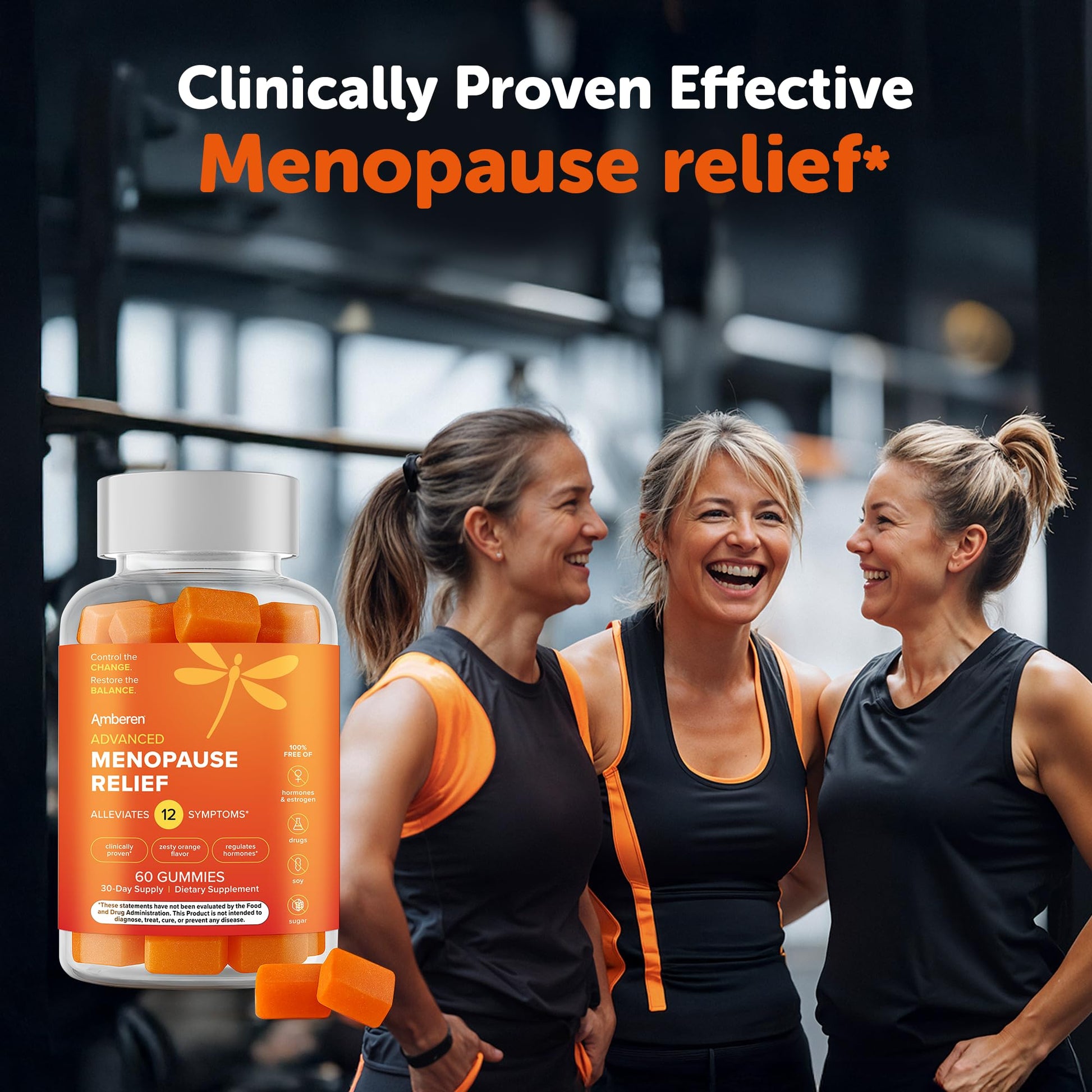 Amberen Menopause Supplement for Women, 60 Gummies, Clinically Proven, Helps Support Hormone Balance, Helps Relieve 12 Menopause Symptoms: Hot Flashes, Night Sweats, Mood Swings and More AmberenBuy Supplements Australia