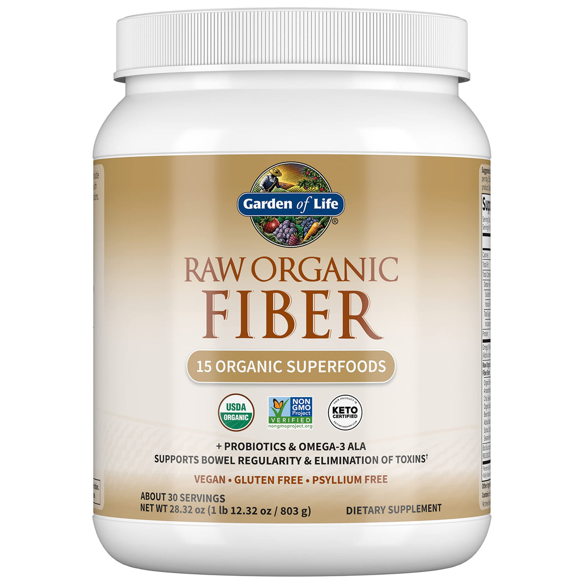 Garden Of Life Raw Organic Superfood Fiber for Constipation Relief, 1.77oz (803g) Powder