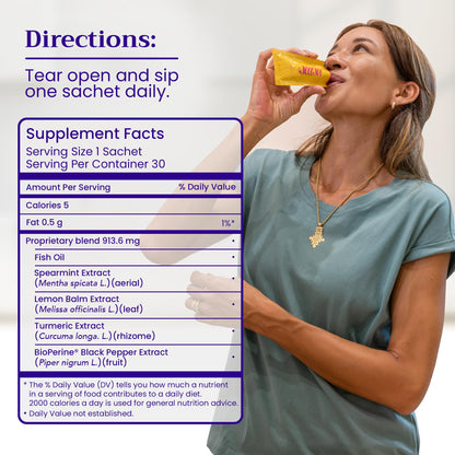 BeMe Liquid Omega 3 Fish Oil - Turmeric Curcumin, Lemon Balm Extract & Omega 3 Supplement for Women - Patented EPAX® for Quick Absorption & high bioavailability - Supports Memory & Brain Health BeMeBuy Supplements Australia