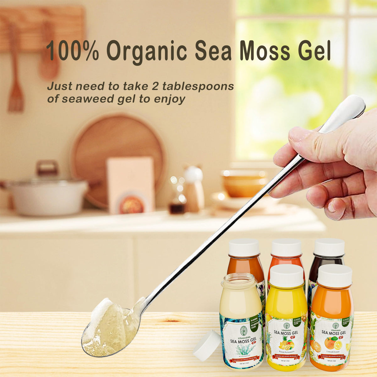 USMIRALAB Wildcrafted Sea Moss Gel for Purists： 6-Flavor Ritual Set (36oz) with Antioxidant Ocean Minerals | Pure Superfood Base Vegan USMIRALABBuy Supplements Australia