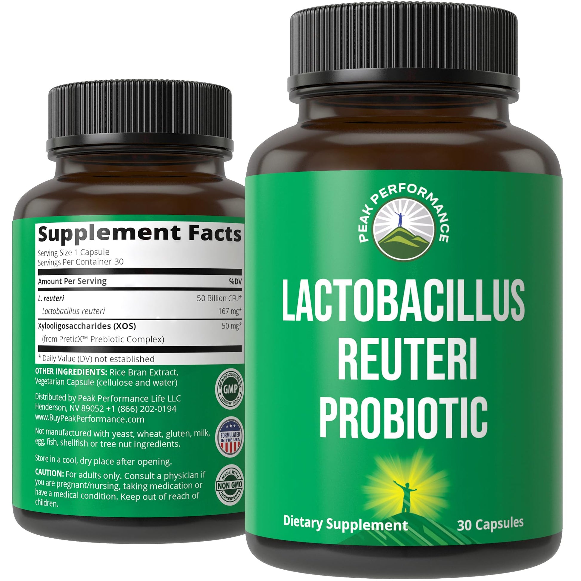 Lactobacillus Reuteri 50 Billion CFU Probiotics with Clinically Studied PreticX® XOS Prebiotic. L Reuteri Probiotic Capsules Supplement for Gut Health and Digestive Support. for Both Women & Men Peak PerformanceBuy Supplements Australia
