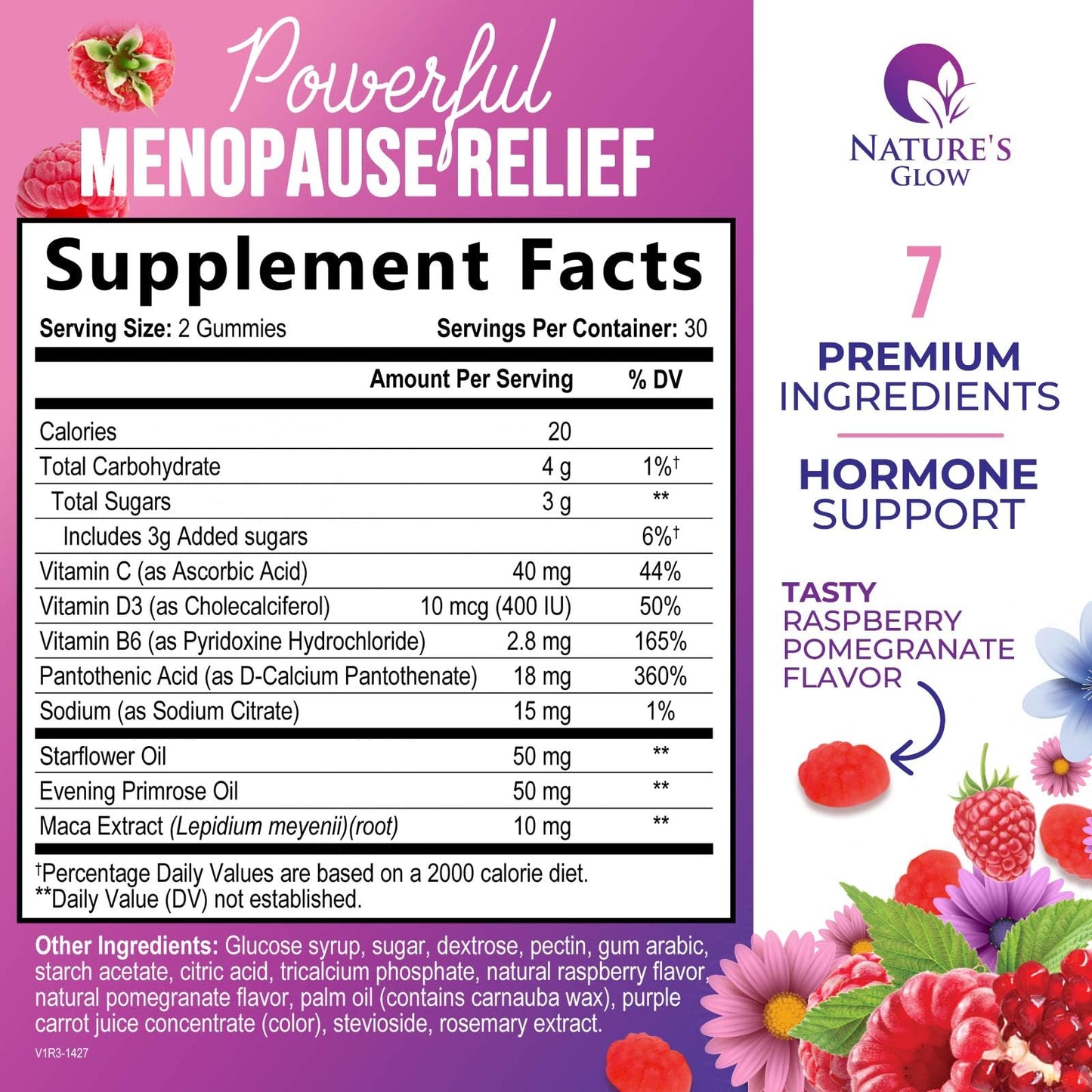 Menopause Supplement for Women - Complete Multi-Benefit Menopause Relief Gummy for Mild Hot Flashes & Night Sweats, Natural Balance & Energy Support, Menopausal Vitamins, Gluten Free - 60 Gummies Nature's GlowBuy Supplements Australia
