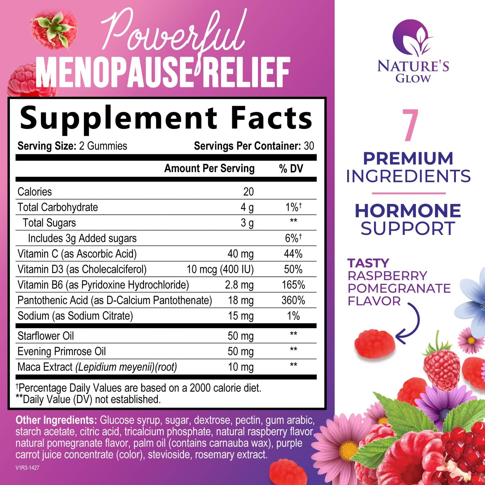 Menopause Supplement for Women - Complete Multi-Benefit Menopause Relief Gummy for Mild Hot Flashes & Night Sweats, Natural Balance & Energy Support, Menopausal Vitamins, Gluten Free - 60 Gummies Nature's GlowBuy Supplements Australia