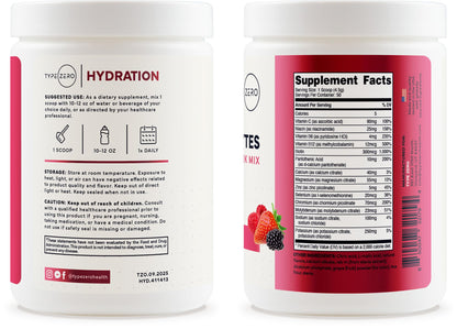 Type Zero Clean Electrolytes Hydration Powder Drink Mix + 14 Essential Vitamins & Minerals - Sugar Free, Zero Artificial Ingredients - Mixed Berry Flavor, 50 Servings Type ZeroBuy Supplements Australia