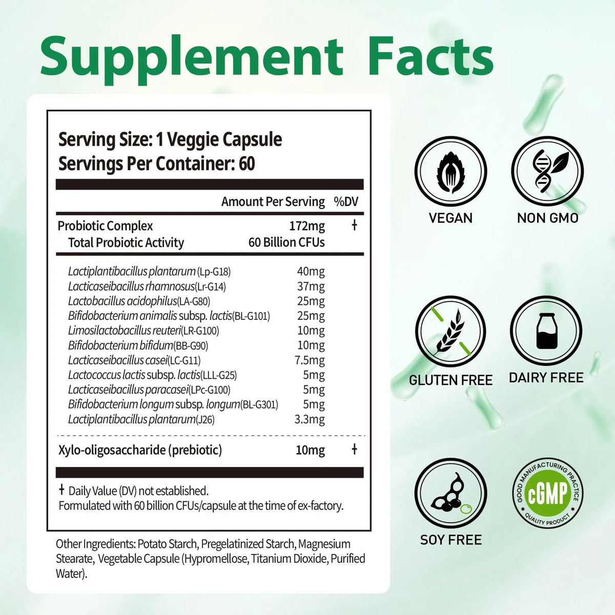 BioJhchang Probiotics Supplements 60 Billion CFUs 11 Diverse Strains Natural Prebiotics for Immune, Digestive Gut Health Supports Occasional Constipation Diarrhea Gas Bloating for Women & Men BioJhchangBuy Supplements Australia