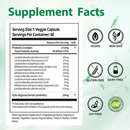 BioJhchang Probiotics Supplements 60 Billion CFUs 11 Diverse Strains Natural Prebiotics for Immune, Digestive Gut Health Supports Occasional Constipation Diarrhea Gas Bloating for Women & Men BioJhchangBuy Supplements Australia