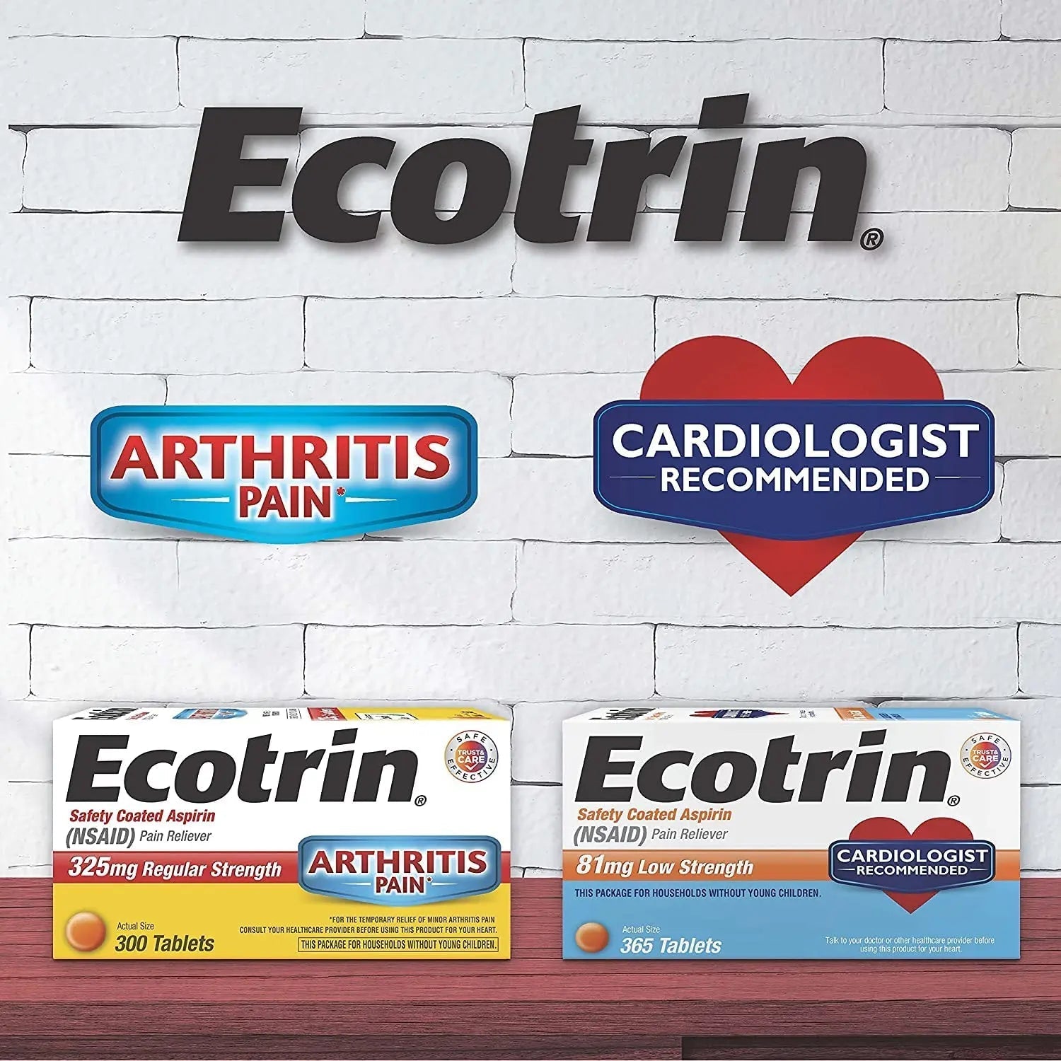 Ecotrin Low Strength Safety Coated Aspirin | NSAID | 81mg | 365 Tablets EcotrinBuy Supplements Australia