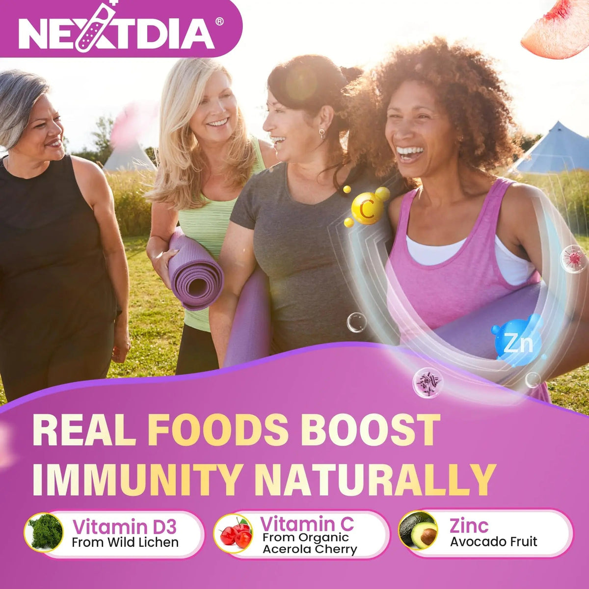 Multivitamin for Women 50 Plus Gummies, Vegan Omega 3, Methylfolate, Calcium, D3 K2, CoQ10, Daily Vitamin A C E, Methylated B12, Biotin, B Complex Nextdia