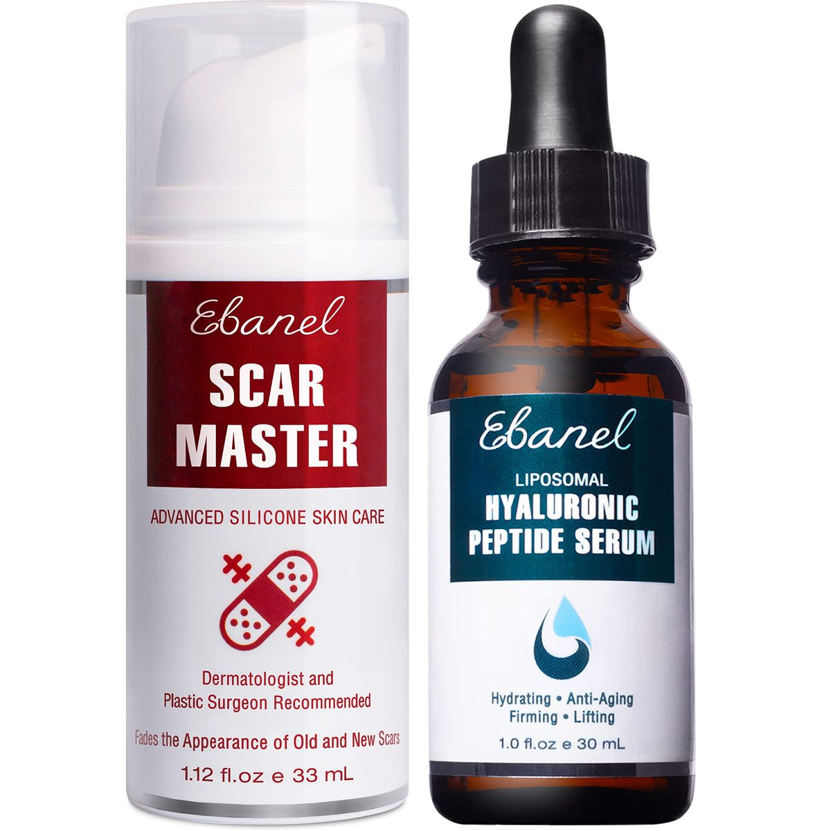 Ebanel Bundle of Advanced Silicone Scar Gel 1 Oz, and Hyaluronic Acid Serum Ebanel buy supplements Au