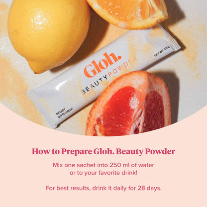 Gloh. Marine Collagen Powder for Women - Peach Flavor Collagen Supplements for Women with Hyaluronic Acid, Vitamin A, B2, B6 Gloh.Buy Supplements Australia
