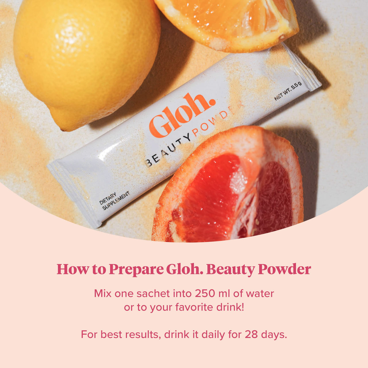 Gloh. Marine Collagen Powder for Women - Peach Flavor Collagen Supplements for Women with Hyaluronic Acid, Vitamin A, B2, B6 Gloh.Buy Supplements Australia