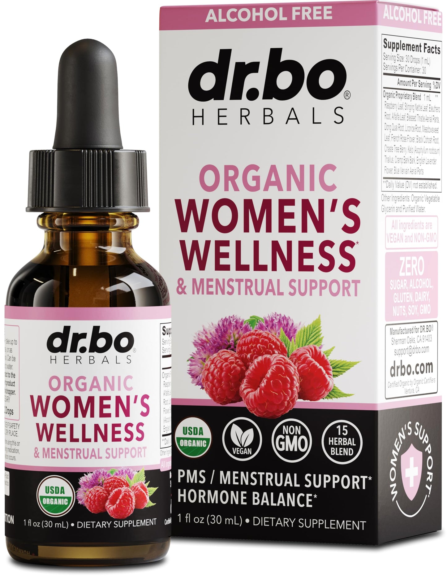 Hormone Balance for Women & PMS Relief - Women's Wellness Organic Hormonal Balance Supplements Liquid Drops & Menstrual Cramp Period Support - Raspberry Leaf, Chasteberry, Black Cohosh Supplement 1 Oz DR. BOBuy Supplements Australia
