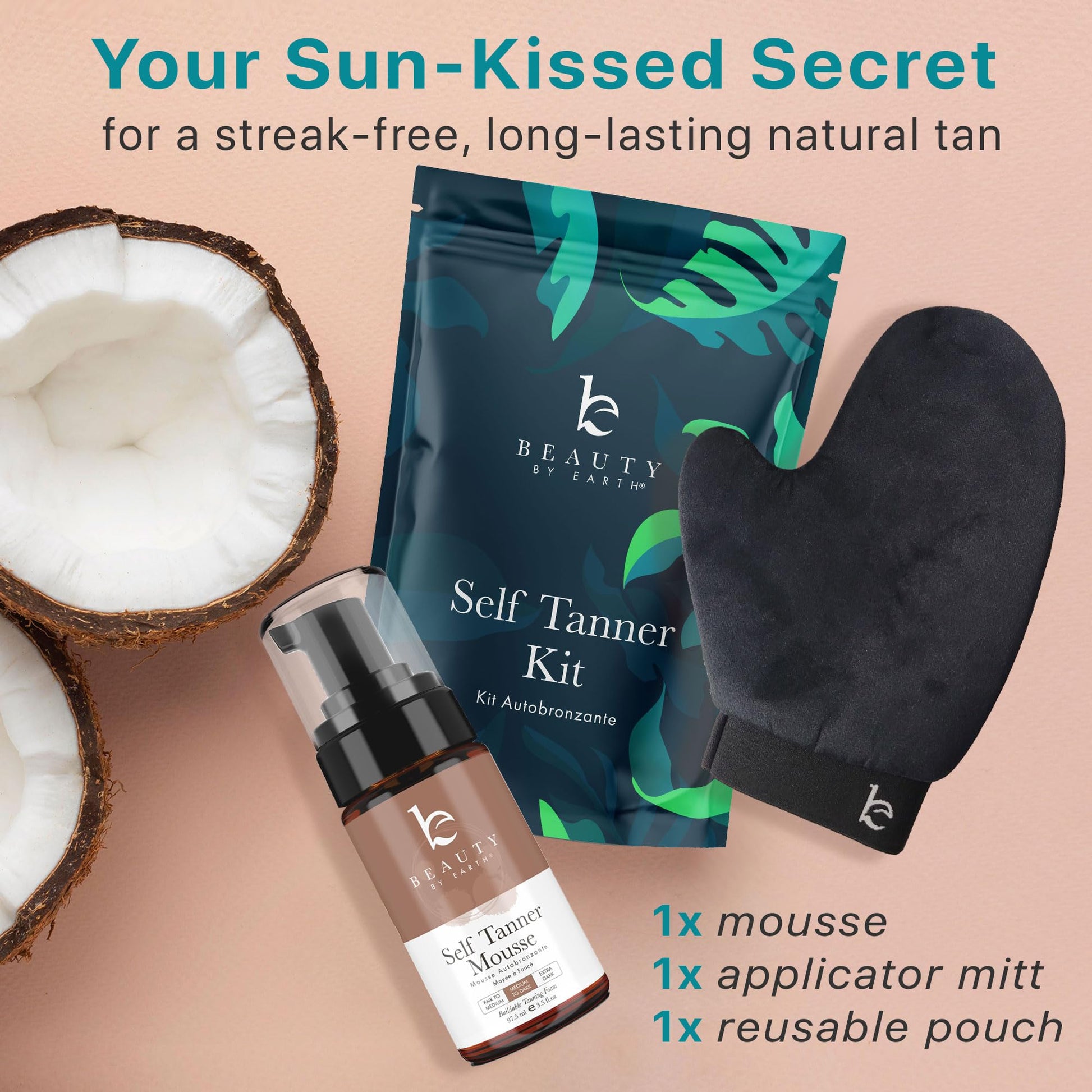 Self Tanner Tanning Mousse Kit - USA Made with Natural & Organic Ingredients Beauty by EarthBuy Supplements Australia