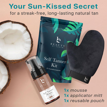 Self Tanner Tanning Mousse Kit - USA Made with Natural & Organic Ingredients Beauty by EarthBuy Supplements Australia