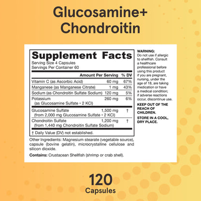 Jarrow Formulas Glucosamine + Chondroitin - 240 Capsules - Nutrient Support - Dietary Supplement for Joint Health - with Vitamin C & Manganese - 60 Servings Jarrow FormulasBuy Supplements Australia