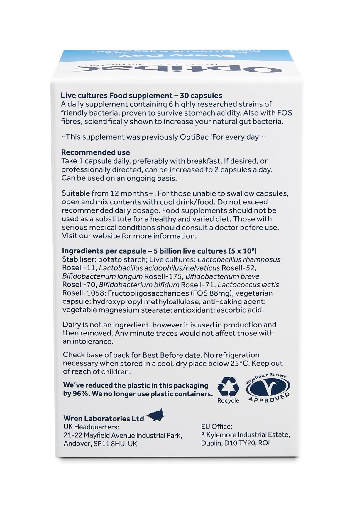 Optibac Probiotics Every Day - Digestive Probiotic Supplement with 5 Billion Bacterial OptiBacBuy Supplements Australia