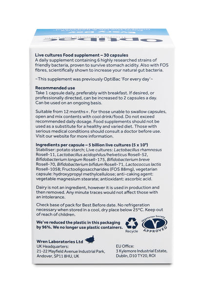 Optibac Probiotics Every Day - Digestive Probiotic Supplement with 5 Billion Bacterial OptiBacBuy Supplements Australia