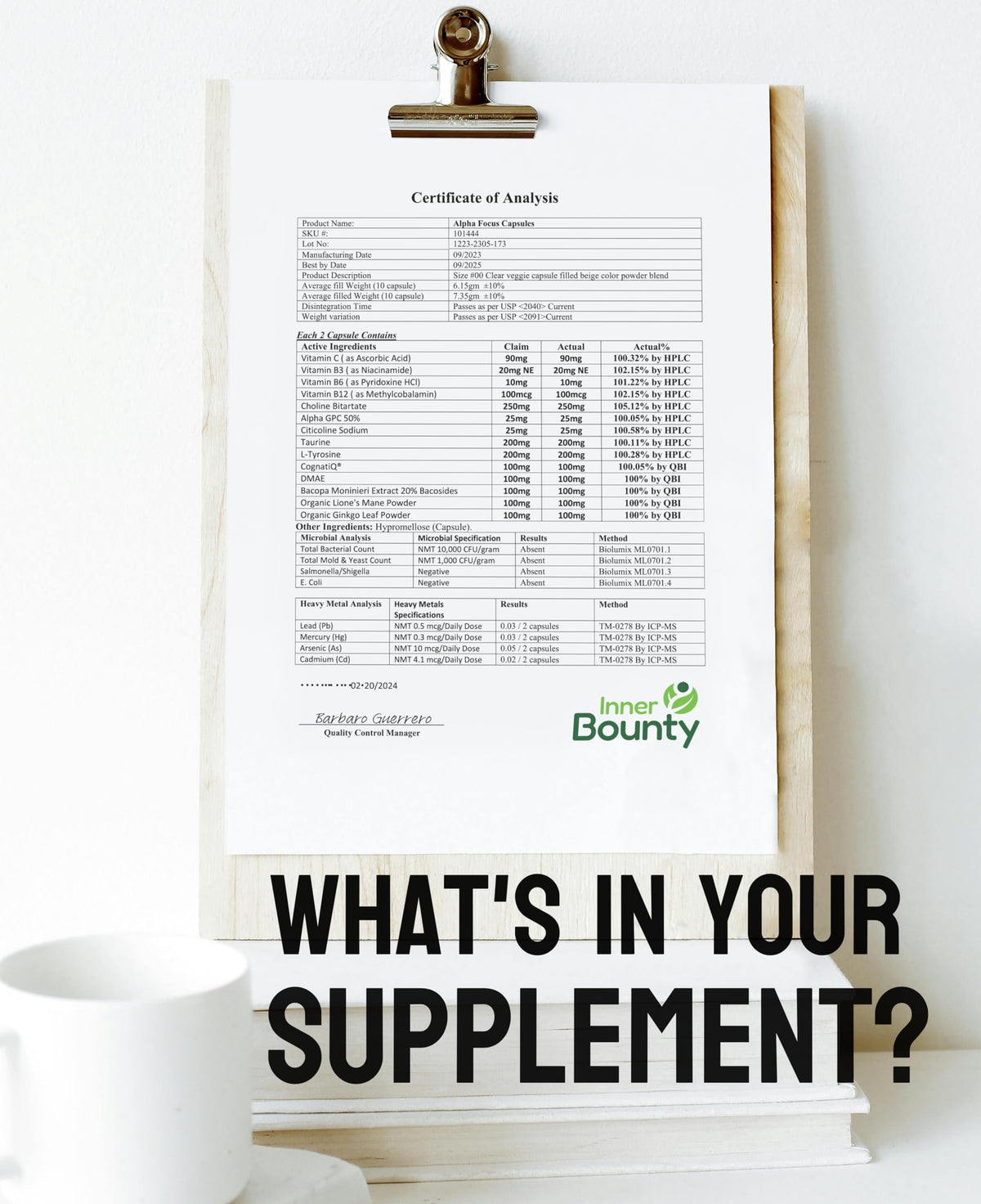 Inner Bounty Focus 14-in-1 Nootropic Brain Supplement with Lions Mane, Alpha GPC Choline, Vitamin C & B12, Taurine, Bacopa - Energy, Cognitive, Memory Support, 60 Filler Free Capsules Inner BountyBuy Supplements Australia