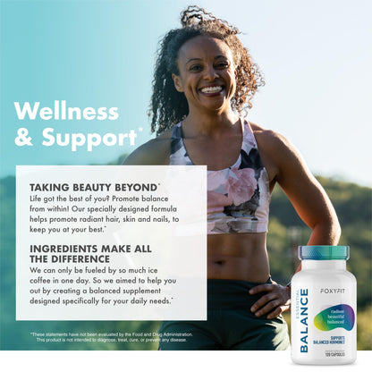 Essential Balance Hormonal Support and Vitamin Supplement for Women by Foxy Fit – Antioxidant, Healthy Skin & Hair for Daily Use* (30 Servings) FoxyFitBuy Supplements Australia
