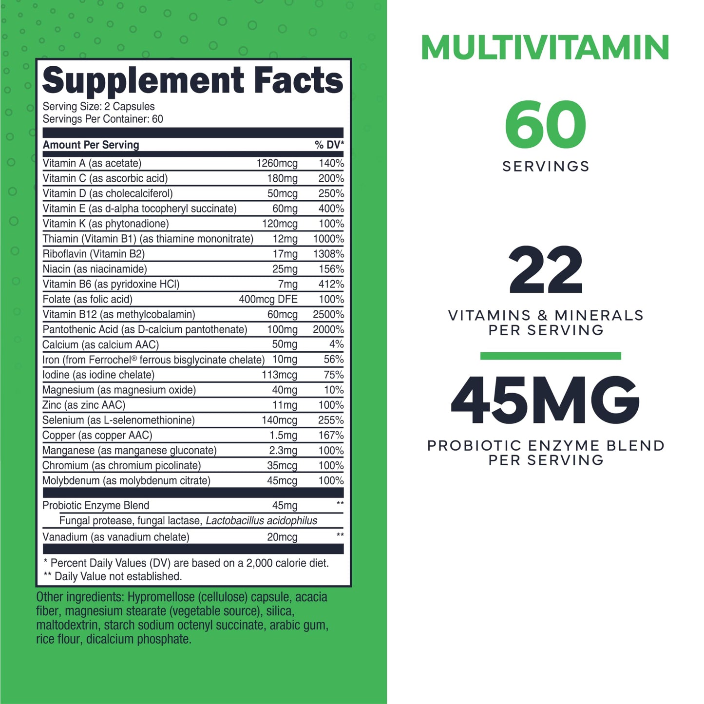 Type Zero Multivitamin Capsules (120 Capsules) (1300 mg) - with Probiotics + 22 Vitamins and Minerals, GMO-Free Type ZeroBuy Supplements Australia