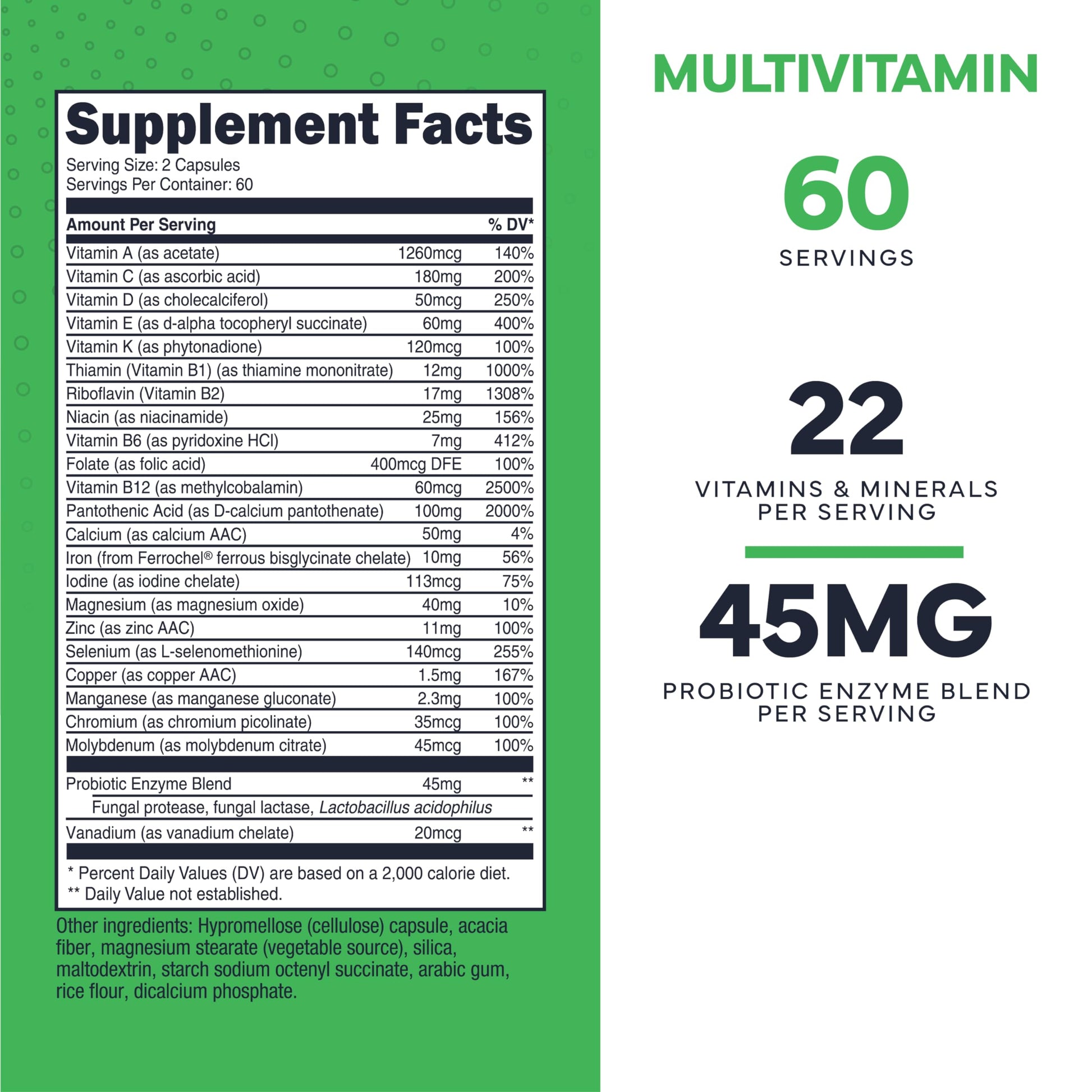 Type Zero Multivitamin Capsules (120 Capsules) (1300 mg) - with Probiotics + 22 Vitamins and Minerals, GMO-Free Type ZeroBuy Supplements Australia