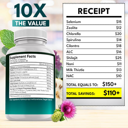 NEW AGE Liver Cleanse & Repair - Help Support Gut Health, and Energy - Zeolite for Adults with Noni, Glutathione, NAC, Chlorella, Spirulina, ALA, Cilantro, Milk Thistle & Shilajit - 60 Count NEW AGE buy supplements Au