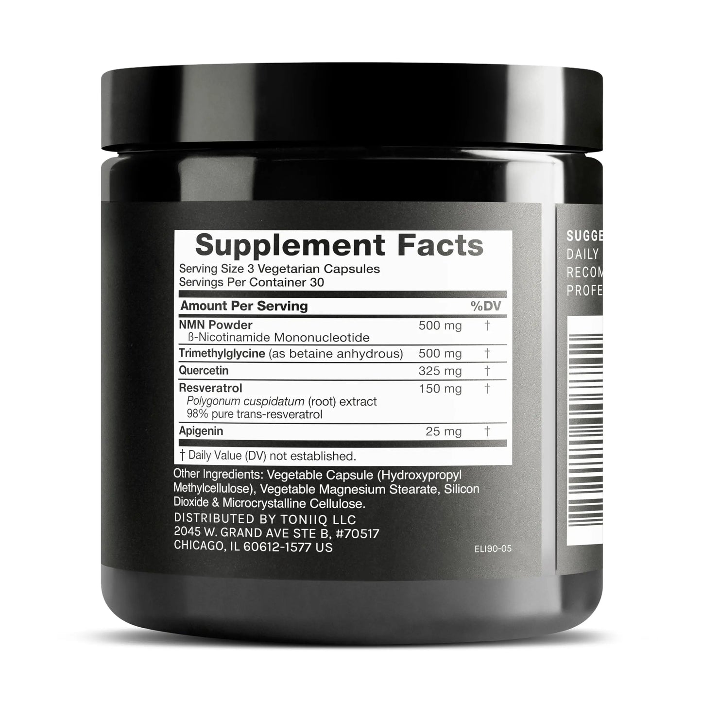 1500mg NMN Supplement with Resveratrol – High Potency Nicotinamide Mononucleotide 500mg with Trimethylglycine, Quercetin, Resveratrol & Apigenin – Pure NMN Capsules – Third-Party Tested – 30 Servings ToniiqBuy Supplements Australia