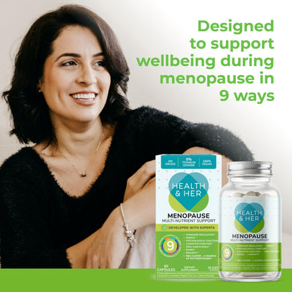 Health & Her Menopause Supplements for Women - Multi-Nutrient Support, Menopause Vitamins for Energy, Bones, Muscles, Skin & Hair, Vegan, Gluten-Free, Non GMO (60ct - 1 Month) Health and HerBuy Supplements Australia