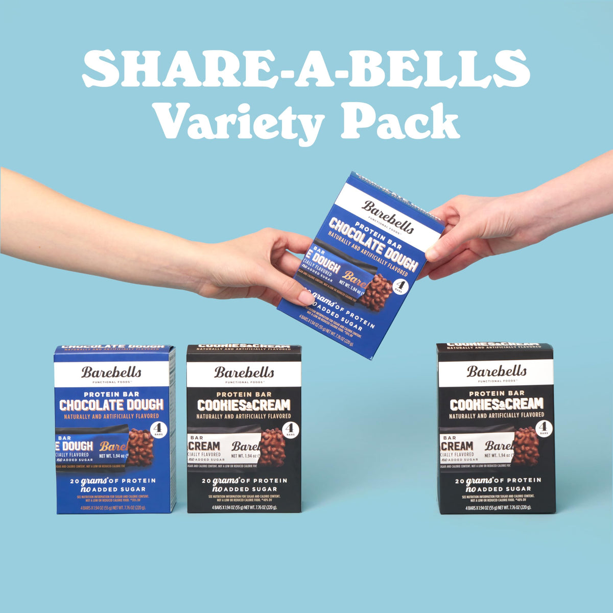 BAREBELLS Protein Bars Variety Value Pack - 16 Count, 1.9oz Bars - Protein Snacks BAREBELLSBuy Supplements Australia