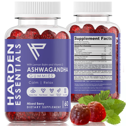 KSM-66 Ashwagandha Gummies 750mg Per Gummy – 1,500mg Per Serving – Stress & Cortisol Support – with Lemon Balm & Vitamin D – 60 Count (30 Day Supply) – Vegan – Harden Essentials Harden essentialsBuy Supplements Australia
