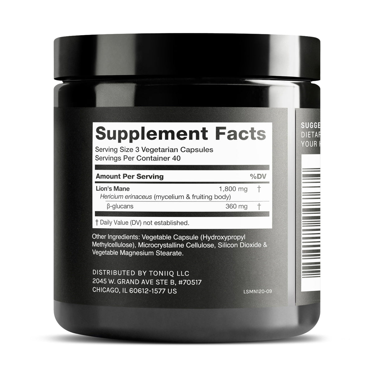 Toniiq Lion’s Mane - Ultra High Potency 10:1 Extract with 30% Polysaccharides - Highly Concentrated & Bioactive - Third-Party Lab Tested - 120 Capsules Toniiq buy supplements Au