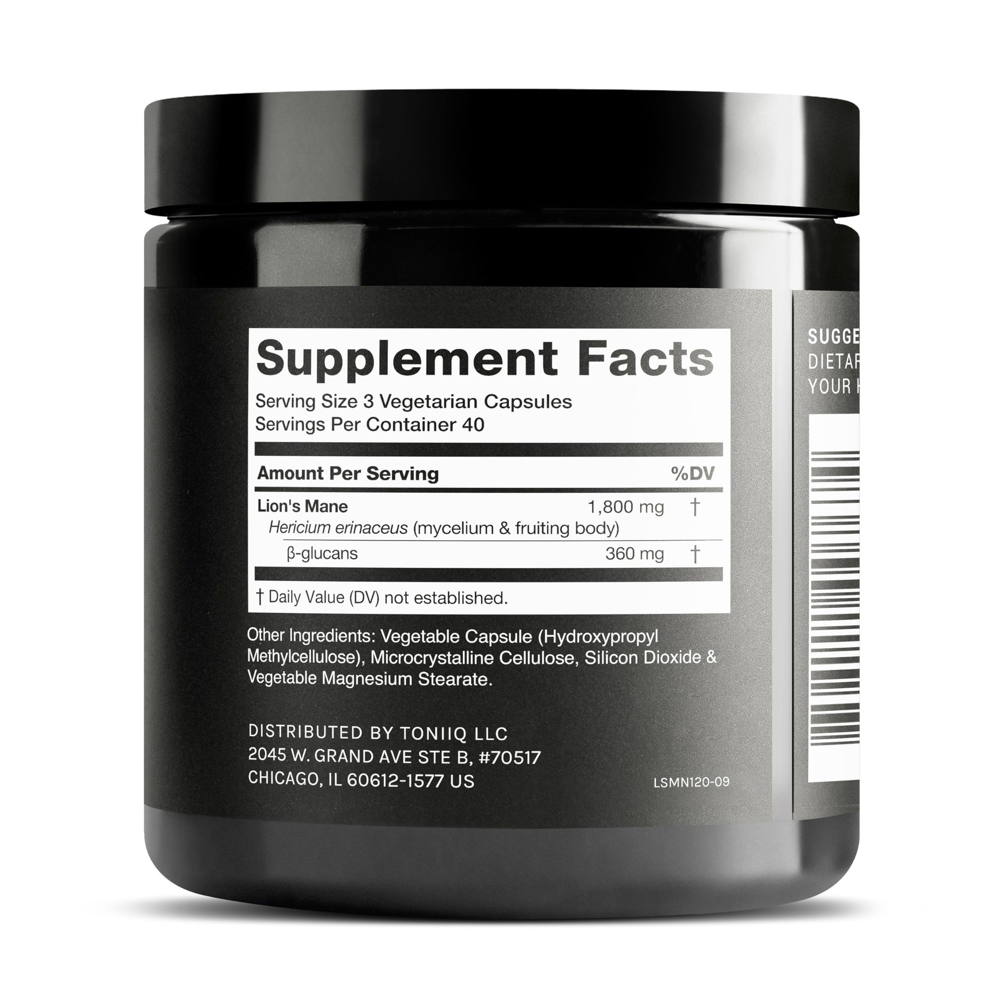 Toniiq Lion’s Mane - Ultra High Potency 10:1 Extract with 30% Polysaccharides - Highly Concentrated & Bioactive - Third-Party Lab Tested - 120 Capsules Toniiq buy supplements Au