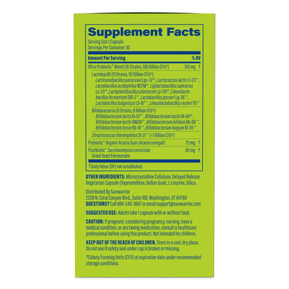 Probiotic for Gut Health 100 Billion CFU Probiotics Supplement Capsules 16 Strains Prebiotics + Postbiotics for Gut Immune & Colon Health Energy & Endurance Support Soy-Free Non-GMO 30 Capsule Serving Sunwarrior buy supplements Au