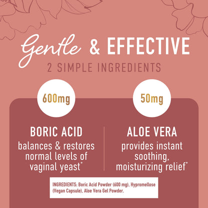 Boric Acid Suppositories for Women | 600mg | for pH Balance, Vaginal Odor & Itching | Feminine Intimate Health SMNutritionBuy Supplements Australia